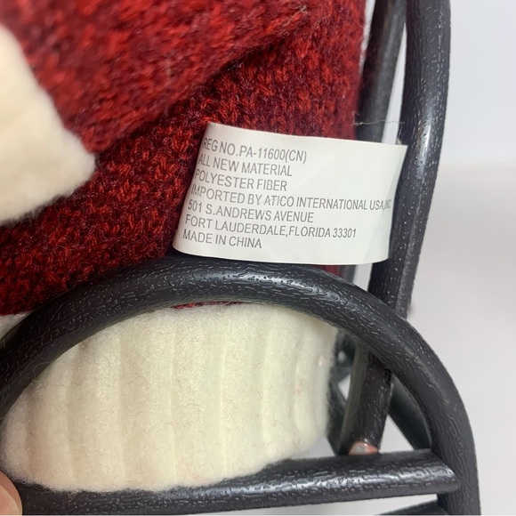 Vintage Santa in rocking chair decoration. Approx. 11”H Santa in cute red outfit - Picture 8 of 13